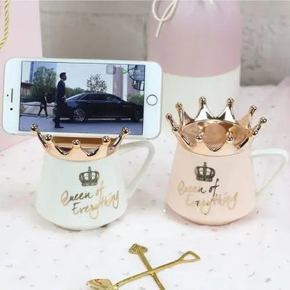 Imperial crown teacup presentation on table with teapot
