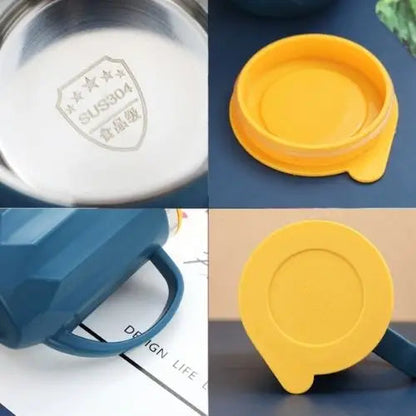 Close-up of insulated tea mug lid