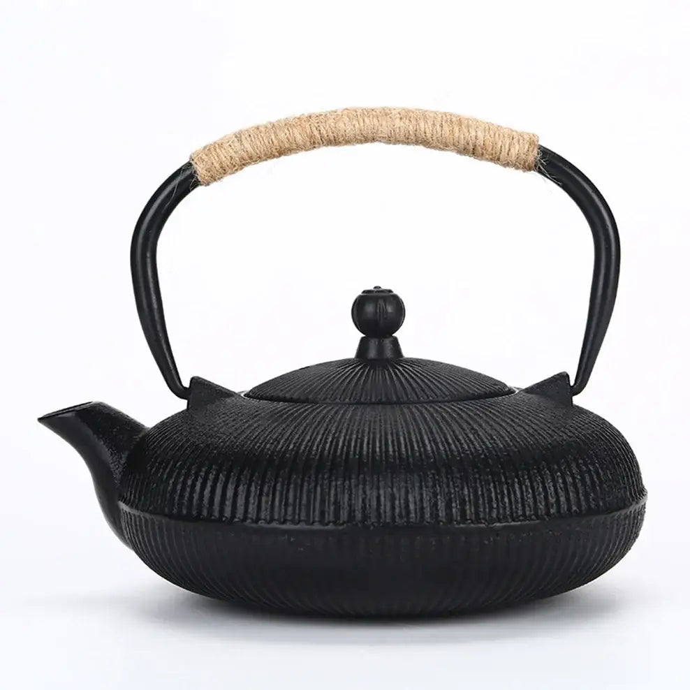 Close-up of cast iron teapot surface texture