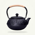 Japanese Cast Iron Teapot with Engraved Autumn Leaf Design