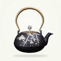 Japanese Cast Iron Teapot with Gold Bamboo Design, 1.2L