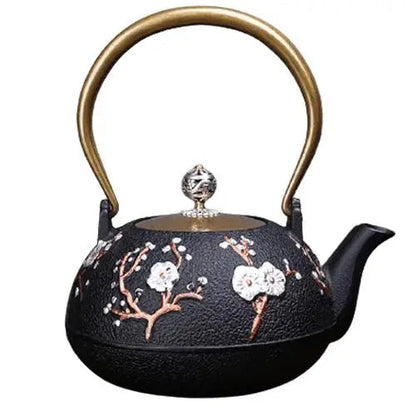 Japanese cast iron teapot with sakura design