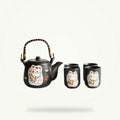 Japanese Cat Porcelain Teapot Set with 4 Cups