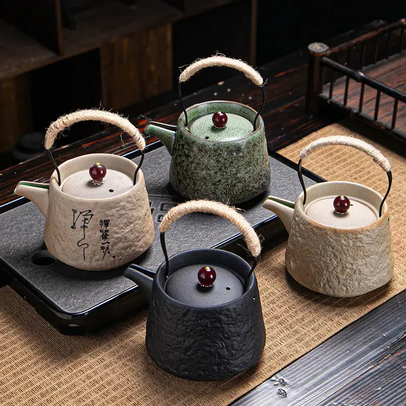 Hand-painted Japanese ceramic teapot with elegant design