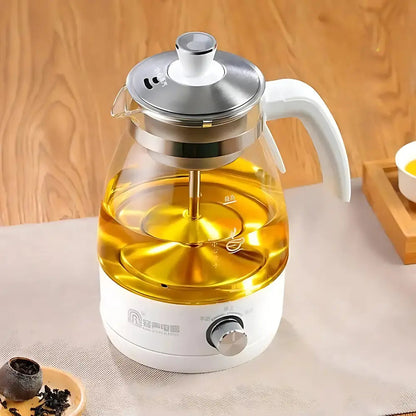 White Japanese electric teapot with infuser, white color variant
