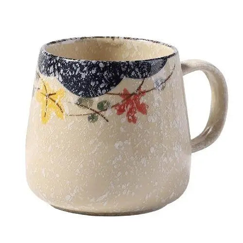 Hand-painted Japanese tea cup nature pattern