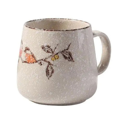 Japanese tea cup with magpie bird design