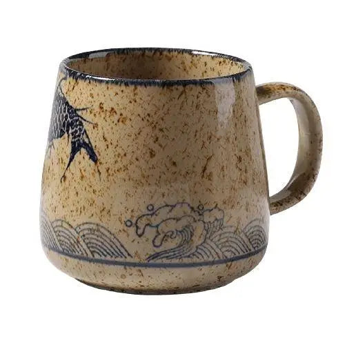 Japanese tea cup with koi fish design