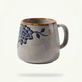 Japanese Porcelain Tea Cup 380ml, Hand-Painted Nature Design