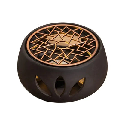 Ceramic teapot warmer colorway 3 in terracotta glaze finish
