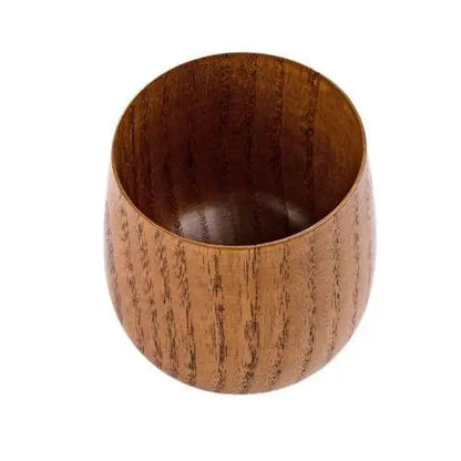 Single Japanese wooden tea cup with steam
