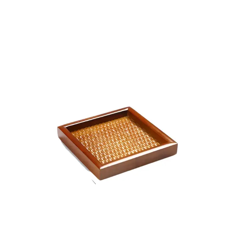 Mini wooden tea tray 15x15 cm for tea cup