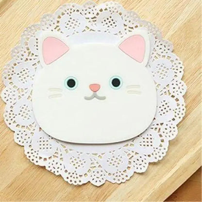 White silicone cat coaster set