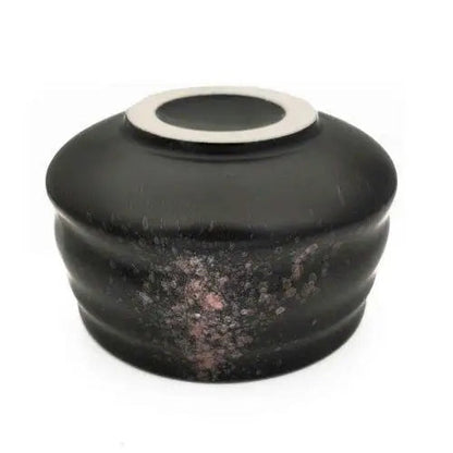 Bottom of large black chawan bowl