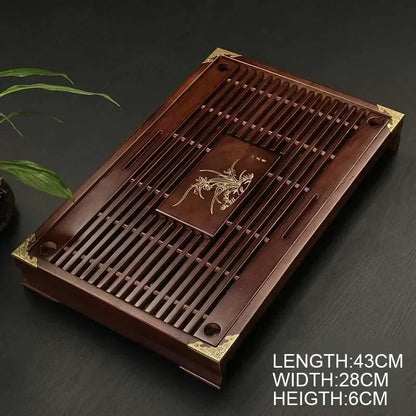 Large Carved Wood Gongfu Tea Table - view 8