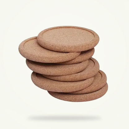 Large Cork Coasters for Tea Cups and Mugs, Set of 5, product photo on a plain background