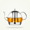 Large Glass Teapot with Stainless Steel Infuser, 68 oz Borosilicate