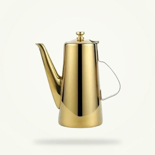 Large Gold Stainless Steel Teapot, 50 oz / 1.5 L, product photo on a plain background