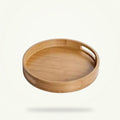 Large Round Bamboo Tea Tray - 40cm Serving Plate