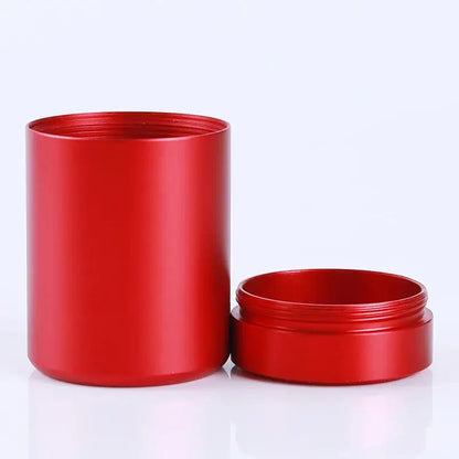 Red tea tin canister for tea leaves