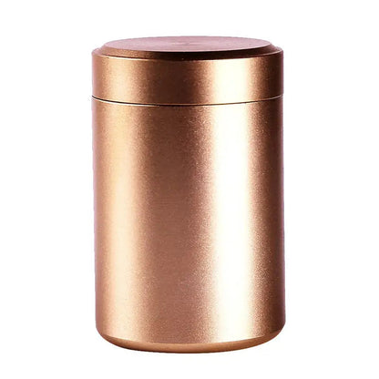 Coffee brown stainless steel tea tin canister for storing loose leaf tea
