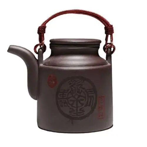 Red Yixing Zisha clay teapot for loose leaf tea front view