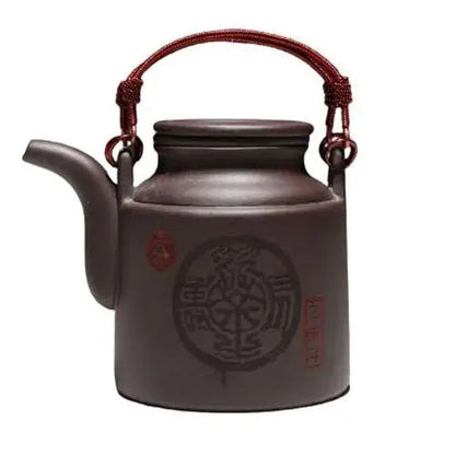 Red Yixing Zisha clay teapot for loose leaf tea front view
