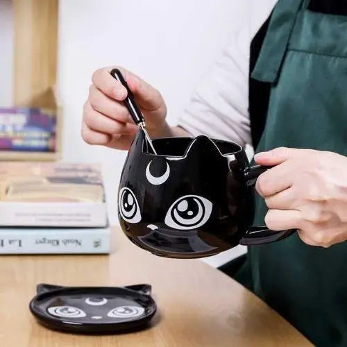Sailor Moon tea cup in use filled with hot tea