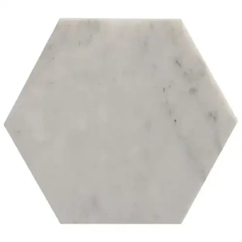 Hexagonal off white marble saucer for tea cup