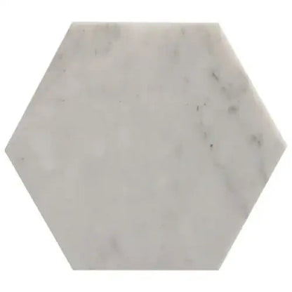 Hexagonal off white marble saucer for tea cup