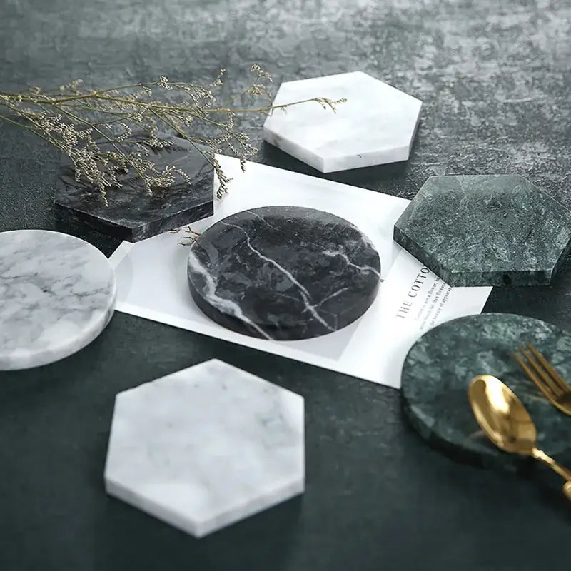 Elegant marble saucer for tea cup on table