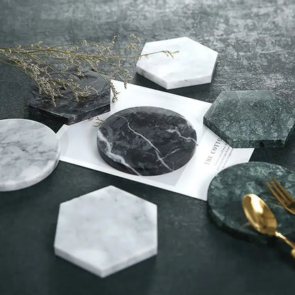 Elegant marble saucer for tea cup on table