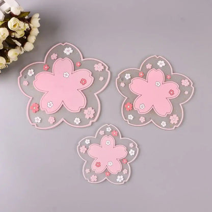 Large pink tea coaster with sparkle design