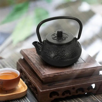 Mini cast iron teapot decorative black retro style