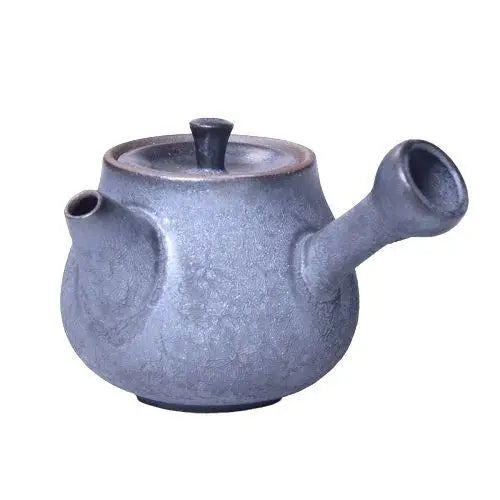 Gray mini ceramic teapot, elegant and compact for one