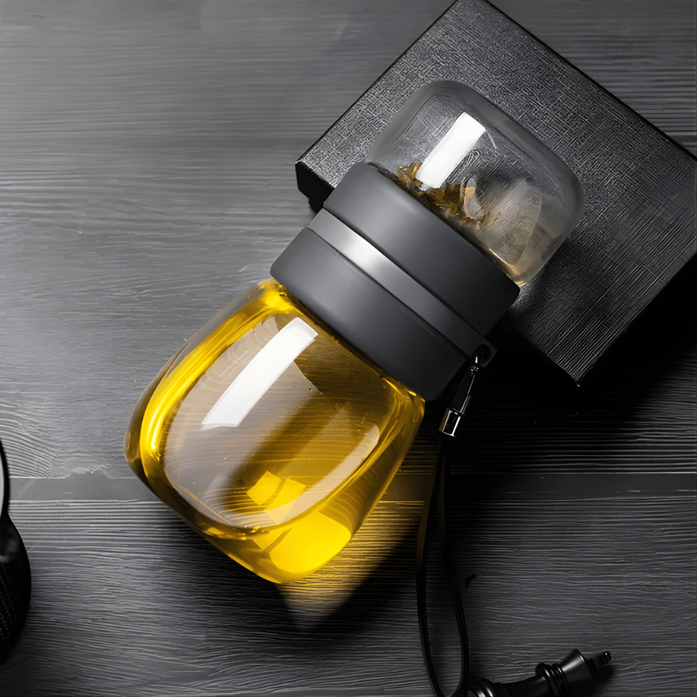 mini-glass-teapot-with-infuser-for-loose-leaf-tea-450ml-portable Dark Gray