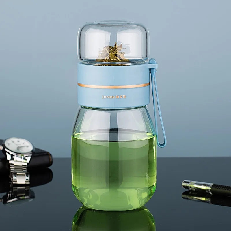 mini-glass-teapot-with-infuser-for-loose-leaf-tea-450ml-portable Blue