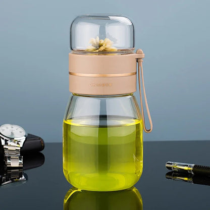 mini-glass-teapot-with-infuser-for-loose-leaf-tea-450ml-portable Khaki