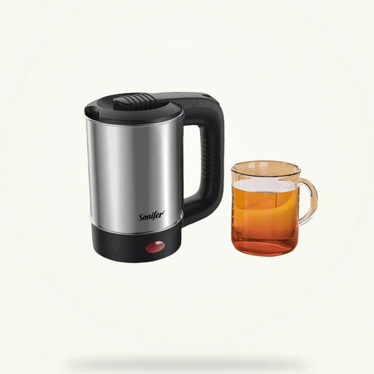 Mini Travel Kettle 0.5L with 2 Cups, product photo on a plain background