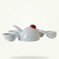 Modern Porcelain Teapot 1L with 4 Cups - Scandinavian Style
