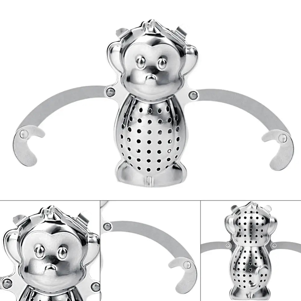 Close-up of monkey tea infuser showing fine mesh