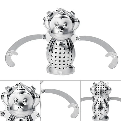Close-up of monkey tea infuser showing fine mesh