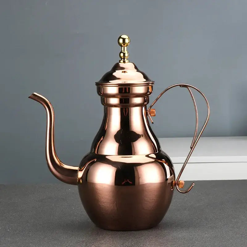 Rose metallic Moroccan stainless steel teapot 1L warm pink finish