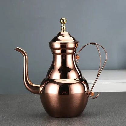 Rose metallic Moroccan stainless steel teapot 1L warm pink finish