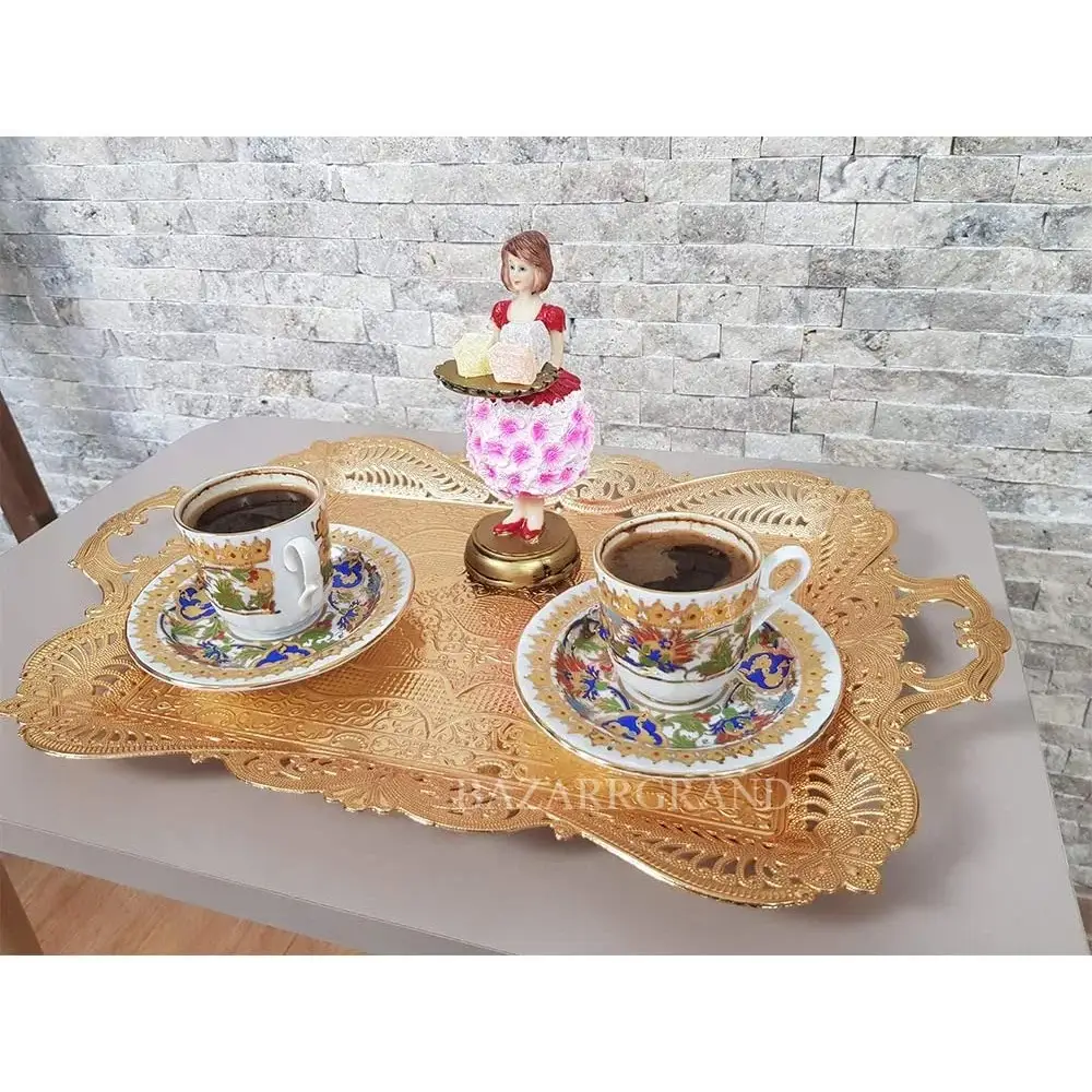 Moroccan serving tray with ornate design