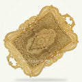 Moroccan Tea Tray with Handles - 16.2x11.8 Inch Serving Platter