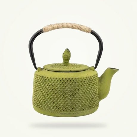Moss Green Cast Iron Teapot, 40 oz Traditional Japanese Style