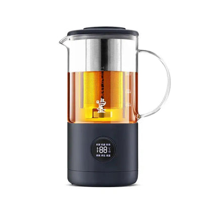 Multifunction tea maker 500ml in matte black, minimalist kitchen setting