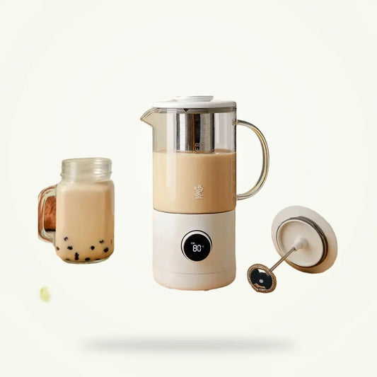 Multifunction tea maker 500ml in white, full product view on plain background