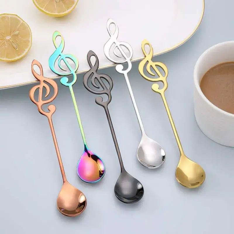 Musical note tea spoon in gold color
